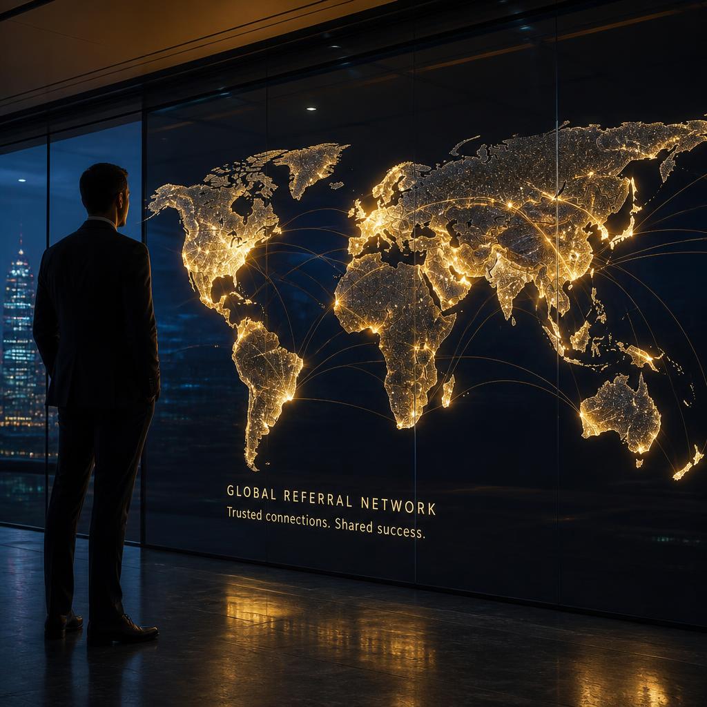 Astro global affiliate referral network map